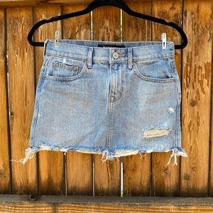 Express Distressed Jean Skirt